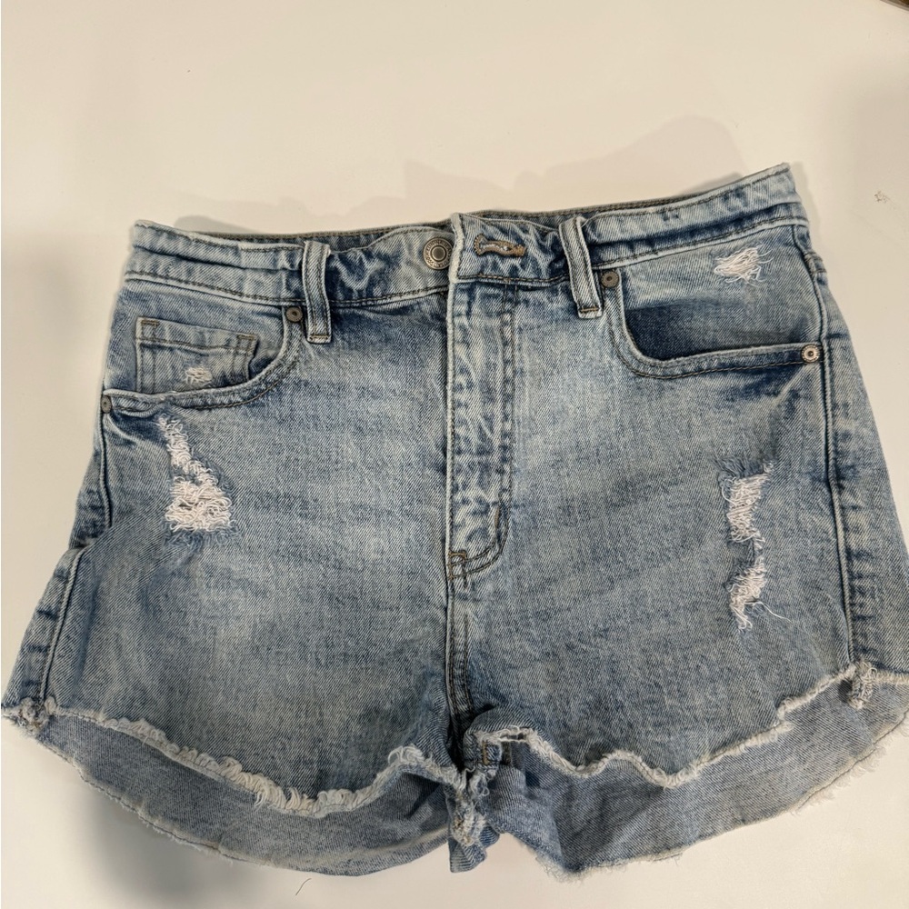 Denim Blue Distressed Women's Shorts